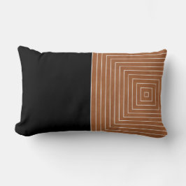 Almofada Lombar Saddle Tan Black White Squares