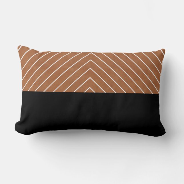 Almofada Lombar Saddle Tan Black White Squares (Frente)