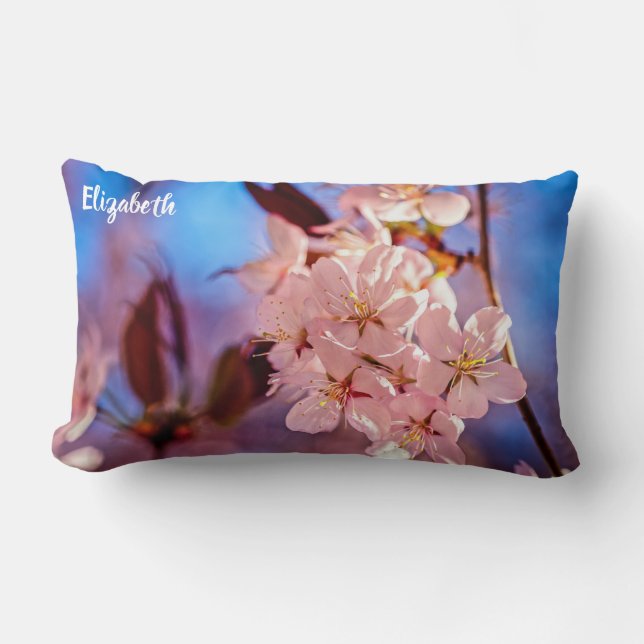 Almofada Lombar Sakura No Sombreado Das Árvores (Frente)