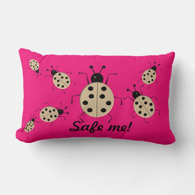 Almofada Lombar Salve-me! Escaravelhos coloridos, personalizados (Frente)