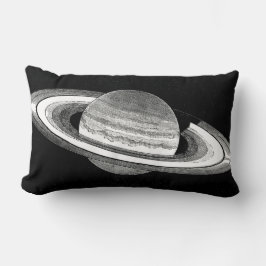 Almofada Lombar Saturn Retro Inspirou o Espaço do Planeta Monocrom