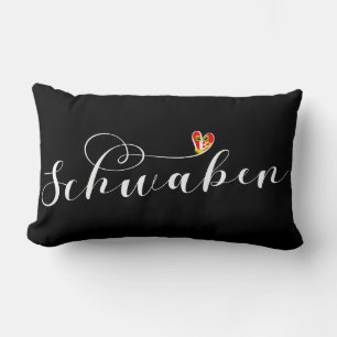 Almofada Lombar Schwaben Flag Heart, Swabia, Alemanha