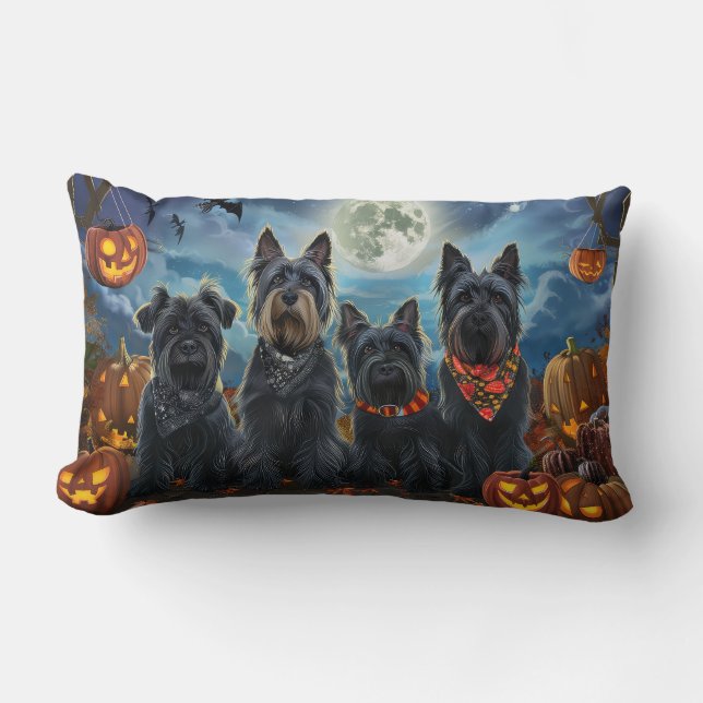 Almofada Lombar Scottish Terrier Halloween Spooky (Frente)