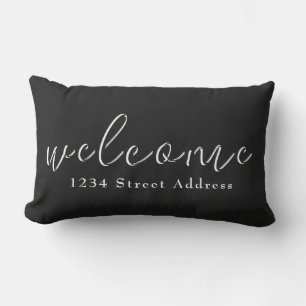 Almofada Lombar Script de boas-vindas e endereços personalizados