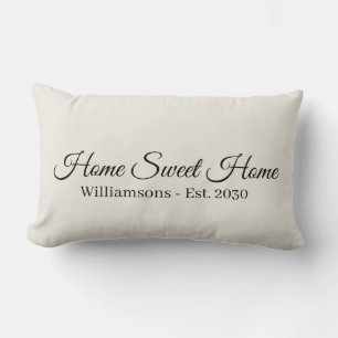 Almofada Lombar Script personalizado off-white Home do Home Sweet