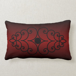 Almofada Lombar Scrollwork na obscuridade - inclinação vermelho