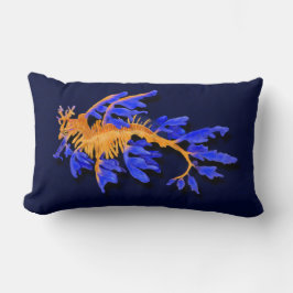 Almofada Lombar Seadrágono Dourado e Azul Ilustrado