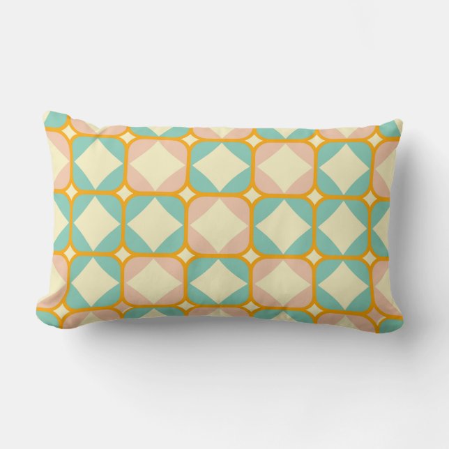 Almofada Lombar Seamless retro pattern with rounded squares (Frente)