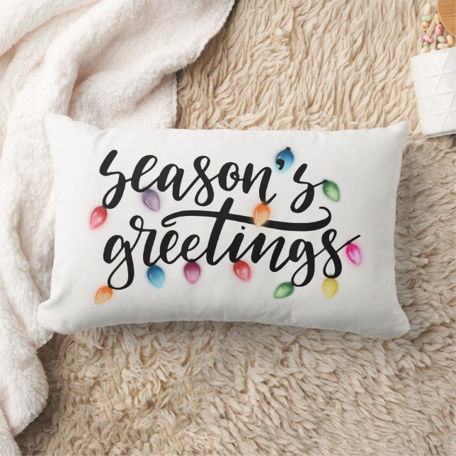 Almofada Lombar Seasons Saudações Luzes de Natal Brancas (Cobertor)