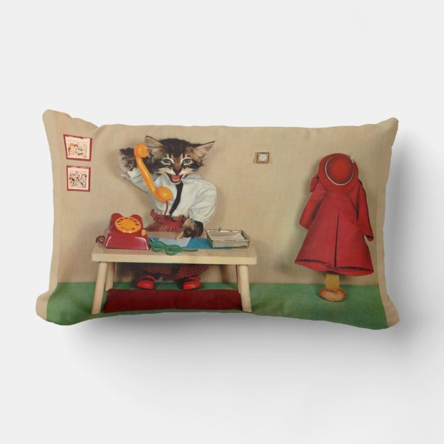 Almofada Lombar secretária do gatinho (Frente)