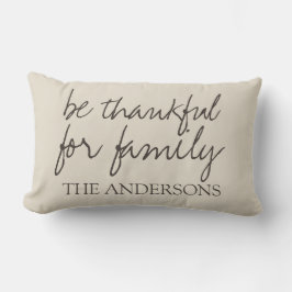 Almofada Lombar Seja grato para o nome do estilo da casa da quinta