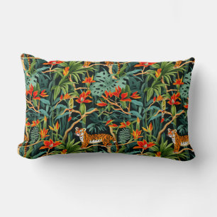 Almofada Lombar Selva Selvagem de Chinoiserie Elegante