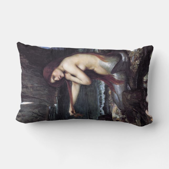 Almofada Lombar Sereia na praia (Verso)