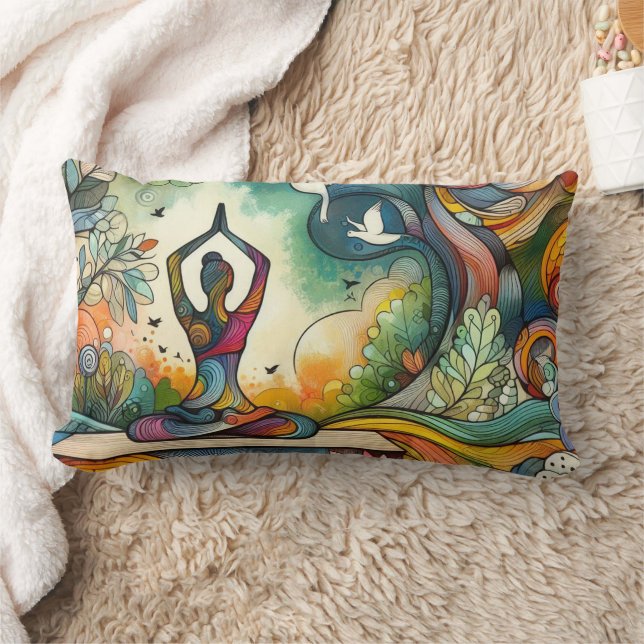 Almofada Lombar Serenidade de Ioga Vibrante (Cobertor)