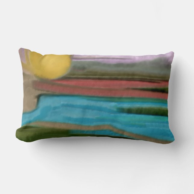 Almofada Lombar Serra Sunrise Abstrato Art (Frente)