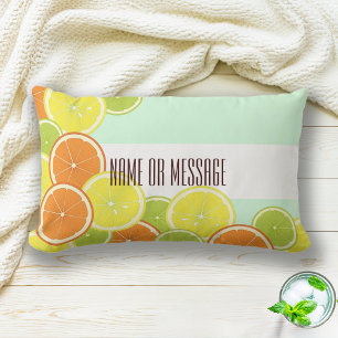 Almofada Lombar Setores de Fruta de Citros Verde Modernos