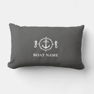 Almofada Lombar Seu Barco Nome Cinza Ancorar Cavalo
