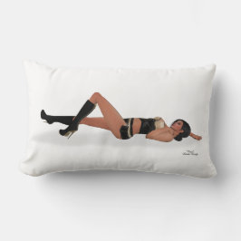 Almofada Lombar Sexy Brunette Pinup Girl Dormindo Travesseiro lomb