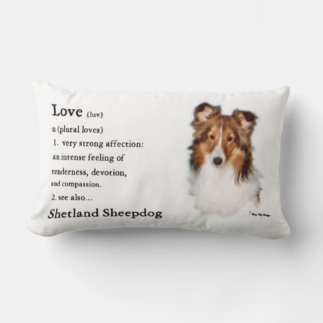 Almofada Lombar Sheltie Art Love Is (Frente)