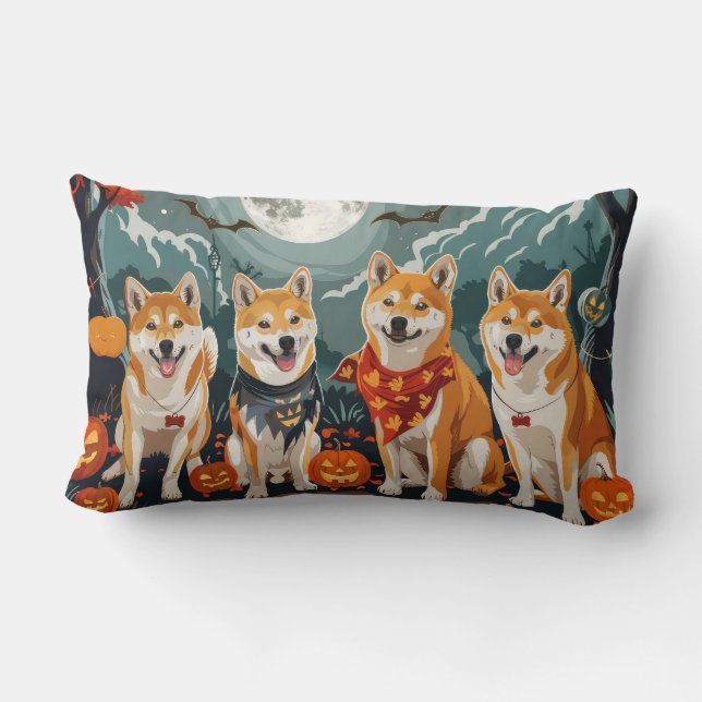 Almofada Lombar Shiba Inu Halloween Spooky (Verso)