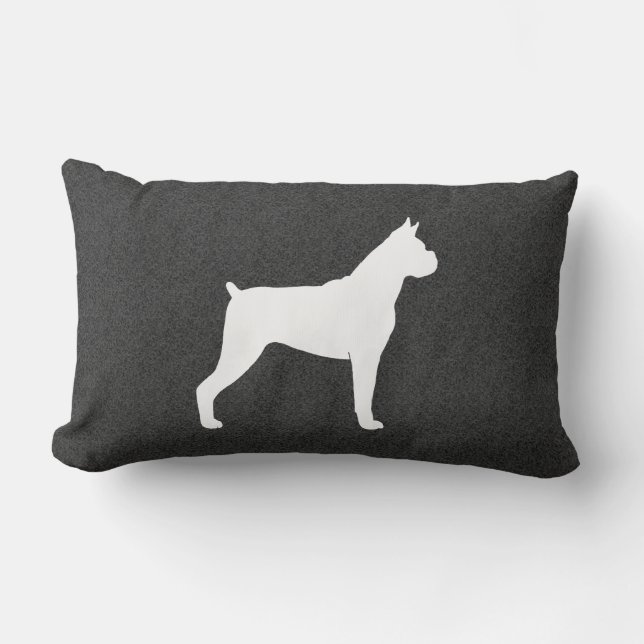 Almofada Lombar Silhueta de Cão Boxer (Orelhas Cortadas) (Frente)
