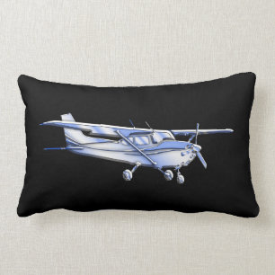 Almofada Lombar Silhueta de Cessna clássica voando em preto