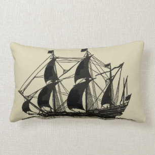 Almofada Lombar Silhueta de navio com velas para barrar