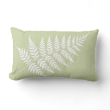 Silhueta de Samambaia Branca Minimalista em Verde