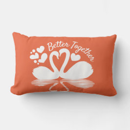 Almofada Lombar Silhueta do Cisne do casal na Água