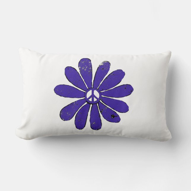 Almofada Lombar Símbolo de Paz HIppie Flor Roxo (Frente)