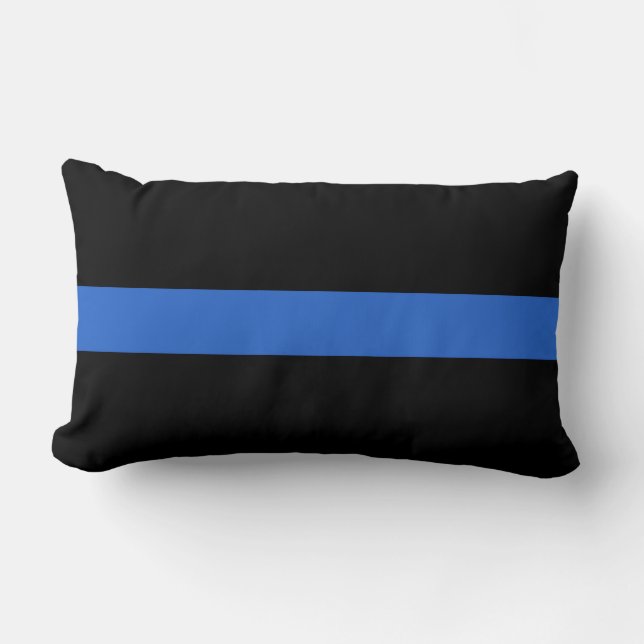Almofada Lombar Símbolo de solidariedade policial de bandeira azul (Frente)