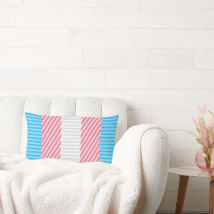 Almofada Lombar Sinalizador do Abstrato Transgender Pride Stripe F