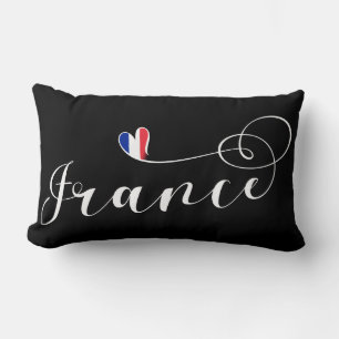 Almofada Lombar Sinalizador Francês Heart, Eu Amo França