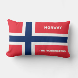 Almofada Lombar Sinalizador Norueguês de Nome e Texto Personalizad