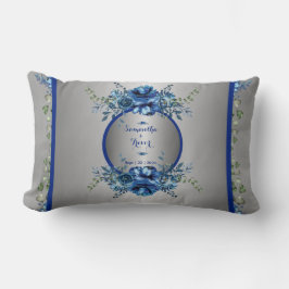 Almofada Lombar Sinfonia Petal Azul E Prata