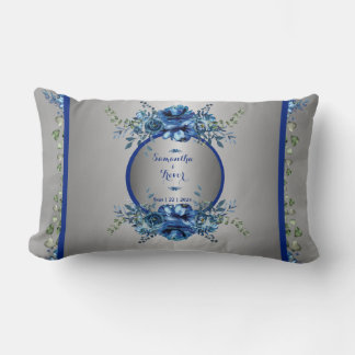 Almofada Lombar Sinfonia Petal Azul E Prata