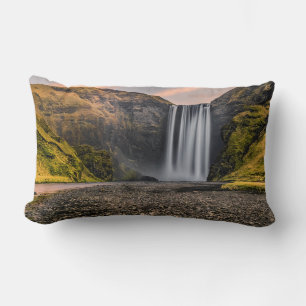 Almofada Lombar Skogafoss Waterfall no amanhecer