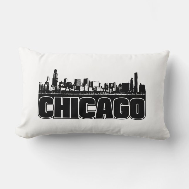 Almofada Lombar Skyline de Chicago (Frente)