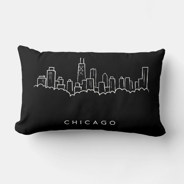 Almofada Lombar Skyline de Chicago (Frente)