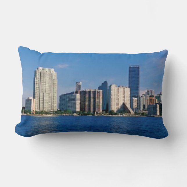 Almofada Lombar Skyline de Miami, Florida (Frente)