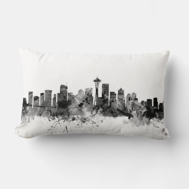 Almofada Lombar Skyline de Seattle Washington (Frente)