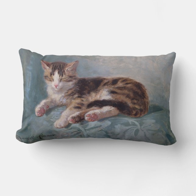 Almofada Lombar Sleepy Kitten por Henriette Ronner-Knip (Frente)