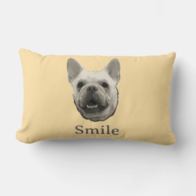 Almofada Lombar Smile French Bulldog Beige (Frente)