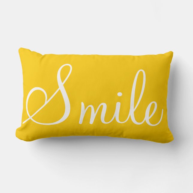 Almofada Lombar SMILE - travesseiro decorativo amarelo-sol (Frente)
