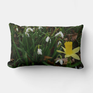 Almofada Lombar Snowdrops e o Daffodil saltam cedo floral