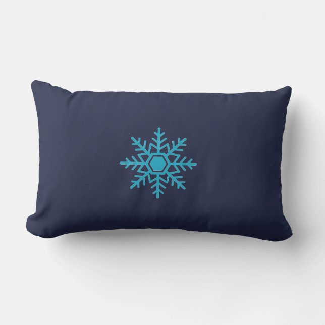 Almofada Lombar Snowflake Blue Motif Winter (Frente)