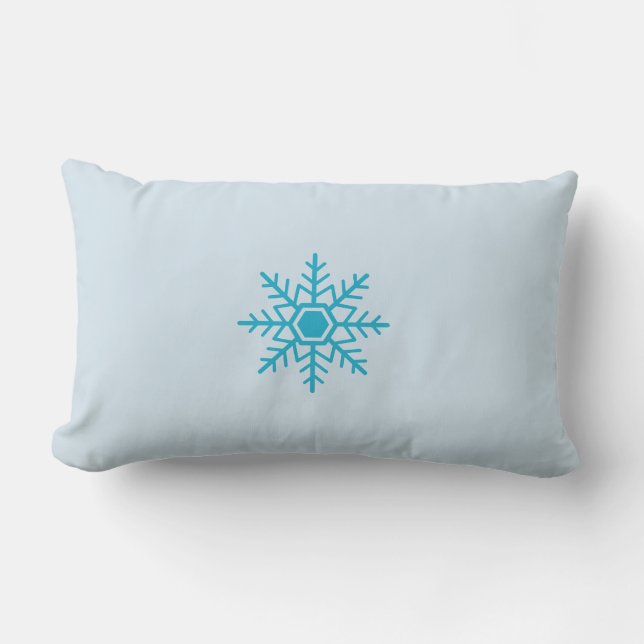 Almofada Lombar Snowflake Blue Motif Winter (Frente)