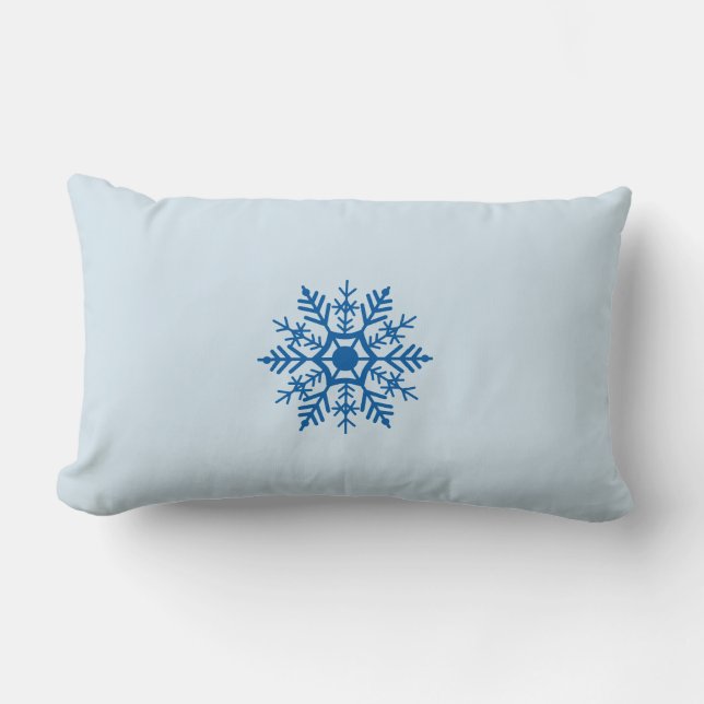 Almofada Lombar Snowflake Blue Motif Winter (Frente)