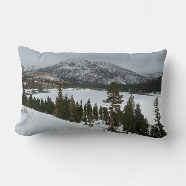 Almofada Lombar Snowy Ellery Lake California - Paisagem de inverno (Frente)