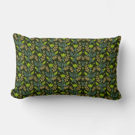 Almofada Lombar Sofisticado design de padrão floral azul e bege
